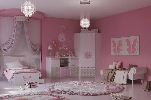 اصول نورپردازی اتاق خواب دخترانه